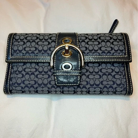 Coach SoHo Mini C with matching wallet (both blue jacquard) - Picture 4 of 6